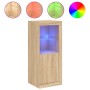 Aparador con luces LED roble Sonoma 41x37x100 cm de , Aparadores - Ref: Foro24-836646, Precio: 74,37 €, Descuento: %