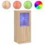 Aparador con luces LED roble Sonoma 41x37x100 cm de , Aparadores - Ref: Foro24-836646, Precio: 73,04 €, Descuento: %