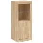 Aparador con luces LED roble Sonoma 41x37x100 cm de , Aparadores - Ref: Foro24-836646, Precio: 73,04 €, Descuento: %