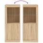 Aparador con luces LED roble Sonoma 41x37x100 cm de , Aparadores - Ref: Foro24-836646, Precio: 74,37 €, Descuento: %
