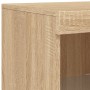Aparador con luces LED roble Sonoma 41x37x100 cm de , Aparadores - Ref: Foro24-836646, Precio: 74,37 €, Descuento: %