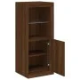 Aparador con luces LED roble marrón 41x37x100 cm de , Aparadores - Ref: Foro24-836650, Precio: 75,01 €, Descuento: %