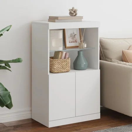 Sideboard mit weißen LED-Lichtern 60,5x37x100 cm von , Sideboards - Ref: Foro24-836665, Preis: 76,17 €, Rabatt: %