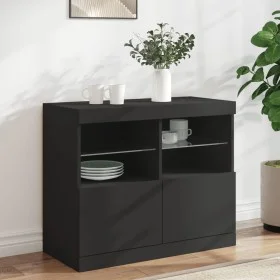 Schwarzer Schrank mit LED-Lichtern 81x37x67 cm. von , Sideboards - Ref: Foro24-836659, Preis: 87,82 €, Rabatt: %