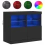 Aparador con luces LED negro 81x37x67 cm de , Aparadores - Ref: Foro24-836659, Precio: 87,82 €, Descuento: %