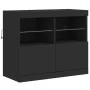 Aparador con luces LED negro 81x37x67 cm de , Aparadores - Ref: Foro24-836659, Precio: 87,82 €, Descuento: %