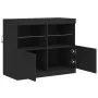 Aparador con luces LED negro 81x37x67 cm de , Aparadores - Ref: Foro24-836659, Precio: 87,82 €, Descuento: %