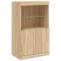 Aparador con luces LED roble Sonoma 60,5x37x100 cm de , Aparadores - Ref: Foro24-836667, Precio: 74,44 €, Descuento: %