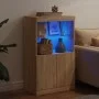 Aparador con luces LED roble Sonoma 60,5x37x100 cm de , Aparadores - Ref: Foro24-836667, Precio: 74,44 €, Descuento: %