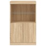 Aparador con luces LED roble Sonoma 60,5x37x100 cm de , Aparadores - Ref: Foro24-836667, Precio: 76,88 €, Descuento: %