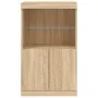 Aparador con luces LED roble Sonoma 60,5x37x100 cm de , Aparadores - Ref: Foro24-836667, Precio: 74,44 €, Descuento: %