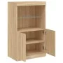 Aparador con luces LED roble Sonoma 60,5x37x100 cm de , Aparadores - Ref: Foro24-836667, Precio: 74,44 €, Descuento: %