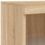 Aparador con luces LED roble Sonoma 60,5x37x100 cm de , Aparadores - Ref: Foro24-836667, Precio: 76,88 €, Descuento: %