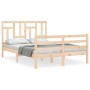Estructura de cama con cabecero madera maciza 140x190 cm de , Camas y somieres - Ref: Foro24-3194941, Precio: 126,29 €, Descu...
