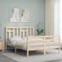 Estructura de cama con cabecero madera maciza 140x190 cm de , Camas y somieres - Ref: Foro24-3194941, Precio: 126,29 €, Descu...