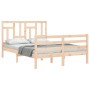 Estructura de cama con cabecero madera maciza 140x190 cm de , Camas y somieres - Ref: Foro24-3194941, Precio: 126,29 €, Descu...