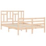 Estructura de cama con cabecero madera maciza 140x190 cm de , Camas y somieres - Ref: Foro24-3194941, Precio: 126,29 €, Descu...