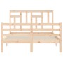 Estructura de cama con cabecero madera maciza 140x190 cm de , Camas y somieres - Ref: Foro24-3194941, Precio: 126,29 €, Descu...