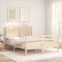 Estructura de cama con cabecero madera maciza 140x200 cm de , Camas y somieres - Ref: Foro24-3194181, Precio: 145,97 €, Descu...