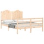 Estructura de cama con cabecero madera maciza 140x200 cm de , Camas y somieres - Ref: Foro24-3194181, Precio: 145,97 €, Descu...