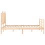 Estructura de cama con cabecero madera maciza 140x200 cm de , Camas y somieres - Ref: Foro24-3194181, Precio: 145,97 €, Descu...