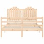 Estructura de cama con cabecero madera maciza 140x200 cm de , Camas y somieres - Ref: Foro24-3194181, Precio: 145,97 €, Descu...