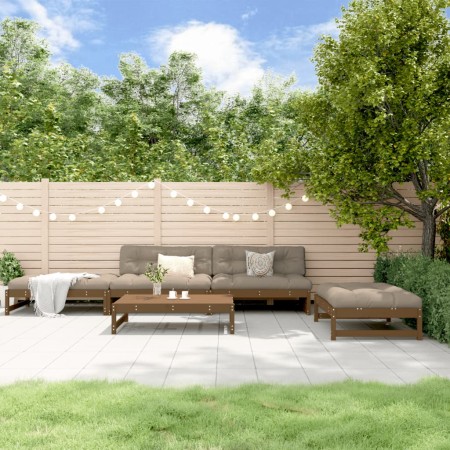 Juego de sofás de jardín 5 pzas madera maciza pino marrón miel de , Conjuntos de jardín - Ref: Foro24-3186637, Precio: 547,17...