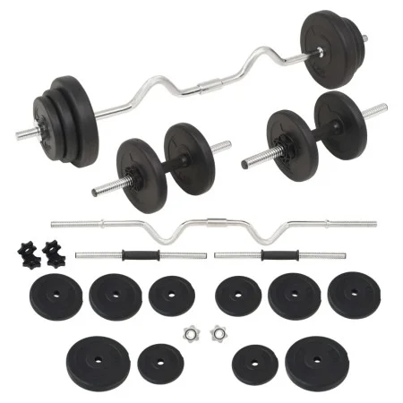 Juego de pesas 30 kg barra y mancuernas de vidaXL, Peso libre - Ref: Foro24-91401, Precio: 86,16 €, Descuento: %