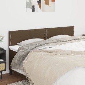 Cabeceros 2 unidades de tela marrón oscuro 80x5x78/88 cm de , Cabeceros y pies de cama - Ref: Foro24-345947, Precio: 44,95 €,...