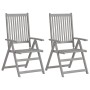 Sillas de jardín reclinables 4 uds madera maciza acacia cojines de , Sillas de jardín - Ref: Foro24-3065390, Precio: 323,97 €...