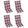 Sillas de jardín reclinables 4 uds madera maciza acacia cojines de , Sillas de jardín - Ref: Foro24-3065390, Precio: 323,97 €...