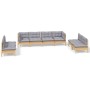 Juego de muebles de jardín 8 pzas y cojines madera maciza pino de , Conjuntos de jardín - Ref: Foro24-3096231, Precio: 581,66...