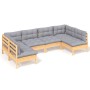 Juego de muebles de jardín 6 pzas y cojines madera maciza pino de , Conjuntos de jardín - Ref: Foro24-3097150, Precio: 441,94...