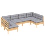 Juego de muebles de jardín 6 pzas y cojines madera maciza pino de , Conjuntos de jardín - Ref: Foro24-3097150, Precio: 441,94...