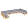 Juego de muebles de jardín 10 pzas y cojines madera maciza pino de , Conjuntos de jardín - Ref: Foro24-3097186, Precio: 748,8...