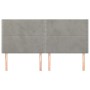 Cabeceros 4 unidades de terciopelo gris claro 80x5x78/88 cm de , Cabeceros y pies de cama - Ref: Foro24-3116246, Precio: 94,2...