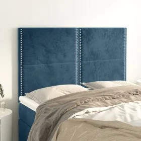 Headboards 4 units dark blue velvet 72x5x78/88 cm by , Headboards and footboards - Ref: Foro24-3116244, Price: 100,15 €, Disc...