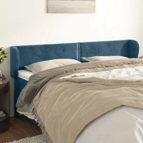 Dunkelblaues Samtkopfteil 163x23x78/88 cm von , Kopf- und Fußteile - Ref: Foro24-3117062, Preis: 75,49 €, Rabatt: %