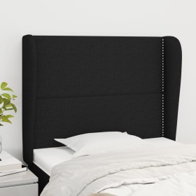 Cabecero con orejas de tela negro 103x23x118/128 cm de , Cabeceros y pies de cama - Ref: Foro24-3117808, Precio: 67,99 €, Des...