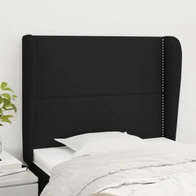 Cabecero con orejas de tela negro 103x23x118/128 cm de , Cabeceros y pies de cama - Ref: Foro24-3117808, Precio: 66,91 €, Des...