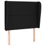 Cabecero con orejas de tela negro 103x23x118/128 cm de , Cabeceros y pies de cama - Ref: Foro24-3117808, Precio: 67,99 €, Des...