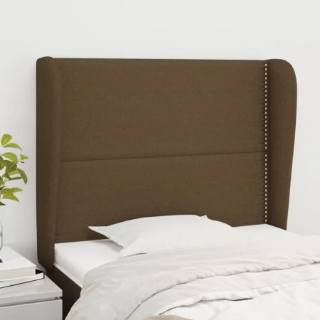 Headboard with dark brown fabric ears 93x23x118/128 cm by , Headboards and footboards - Ref: Foro24-3117801, Price: 63,19 €, ...