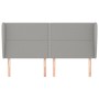 Cabecero con orejas de tela gris claro 163x23x118/128 cm de , Cabeceros y pies de cama - Ref: Foro24-3117822, Precio: 101,71 ...