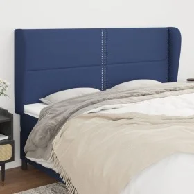 Cabecero con orejas de tela azul 183x23x118/128 cm de , Cabeceros y pies de cama - Ref: Foro24-3117836, Precio: 102,61 €, Des...