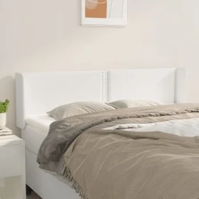 Cabecero de cuero sintético blanco 147x16x78/88 cm de , Cabeceros y pies de cama - Ref: Foro24-3118719, Precio: 68,53 €, Desc...
