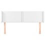 Cabecero de cuero sintético blanco 147x16x78/88 cm de , Cabeceros y pies de cama - Ref: Foro24-3118719, Precio: 69,77 €, Desc...