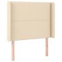 Cabecero con orejas de tela color crema 93x16x118/128 cm de , Cabeceros y pies de cama - Ref: Foro24-3119427, Precio: 71,74 €...