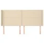 Headboard with cream fabric ears 203x16x118/128 cm by , Headboards and footboards - Ref: Foro24-3119467, Price: 103,90 €, Dis...