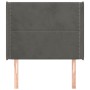 Cabecero con orejas de terciopelo gris oscuro 83x16x118/128 cm de , Cabeceros y pies de cama - Ref: Foro24-3119471, Precio: 6...