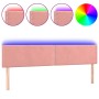 Cabecero con LED de terciopelo rosa 160x5x78/88 cm de , Cabeceros y pies de cama - Ref: Foro24-3121531, Precio: 59,24 €, Desc...